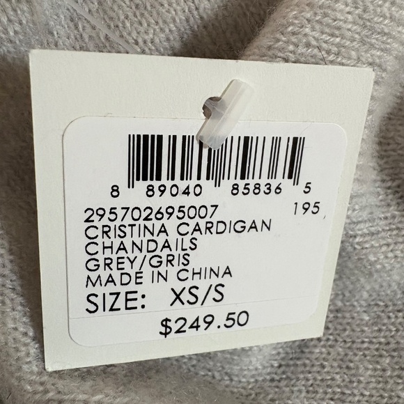 CLUB MONACO FOG-GRAY 100% CASHMERE OVERSIZED CARDIGAN – QUIET LUXURY ESSENTIAL- - Picture 7 of 7